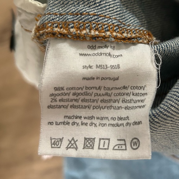 EUC Odd Molly Sundance Carola Henna Tattoo Boho Ankle Jeans - Picture 9 of 12